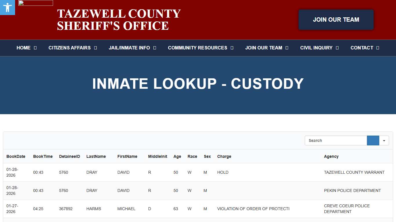 Inmate Lookup - C - Tazewell County Sheriff