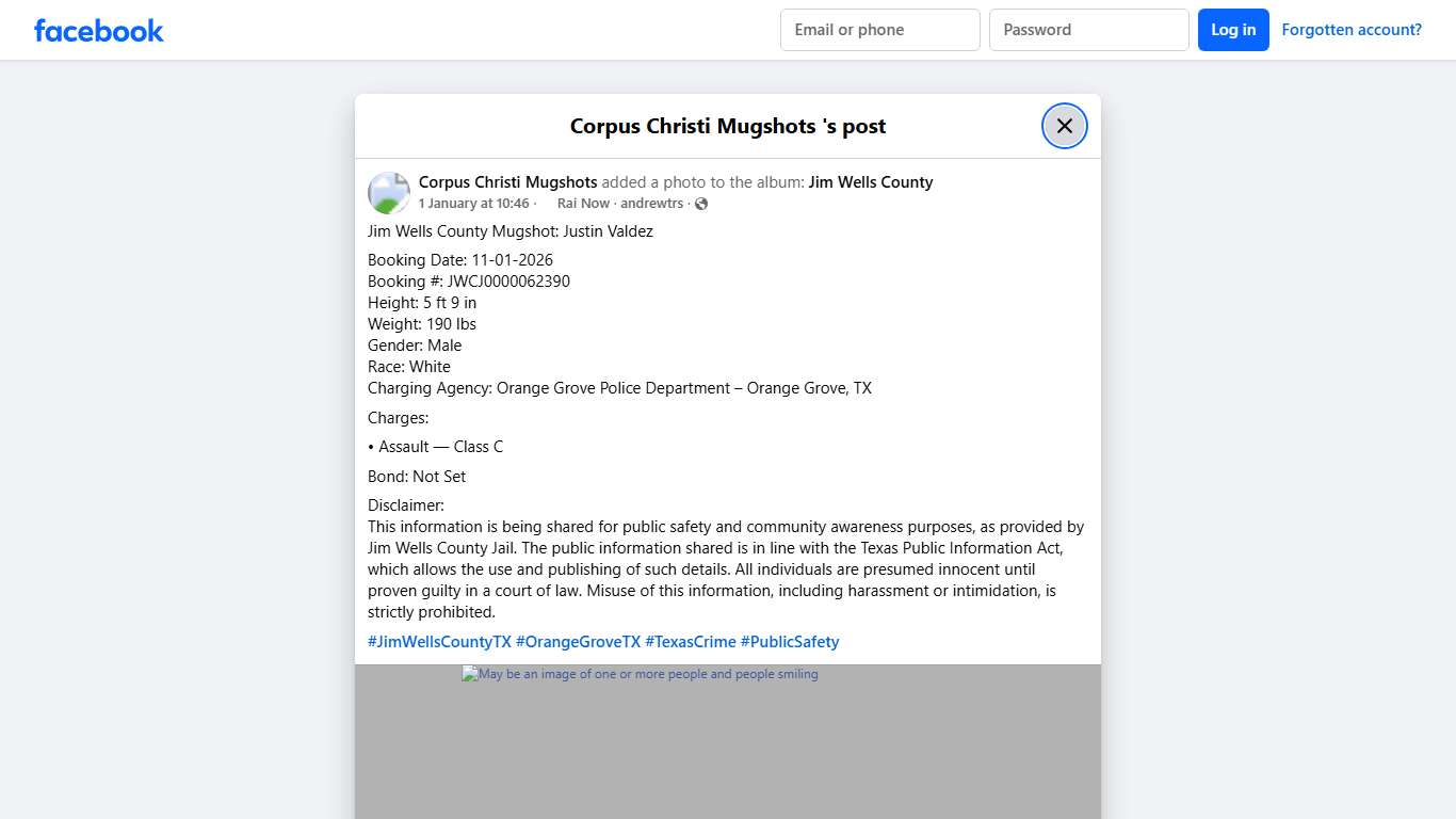 Jim Wells County Mugshot:... - Corpus Christi Mugshots Facebook
